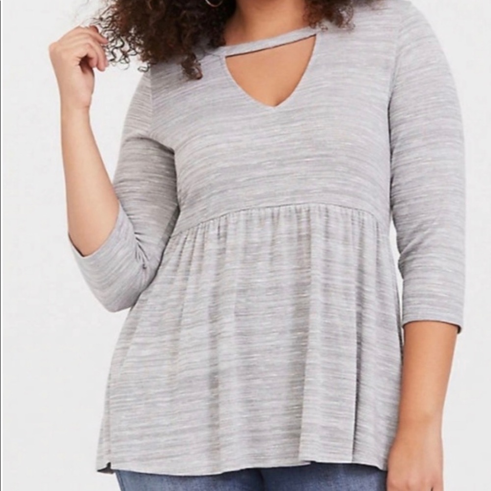 Grey chocker neck baby doll top